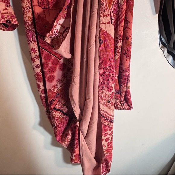 FREE PEOPLE Sz XS Lennon Dress Ruffle Neck Maxi Length Bohemian Patterned NEW - Picture 9 of 15